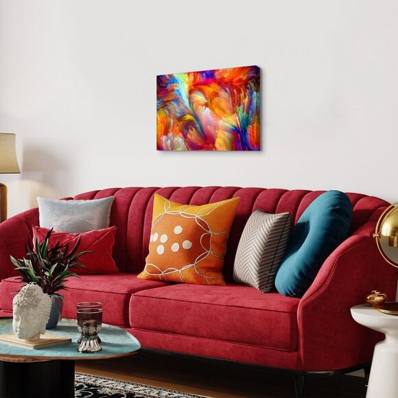 Abstract Colorful Canvas Wall Art for Living Room Colorful Splash Colors Picture - Picture 3 of 7